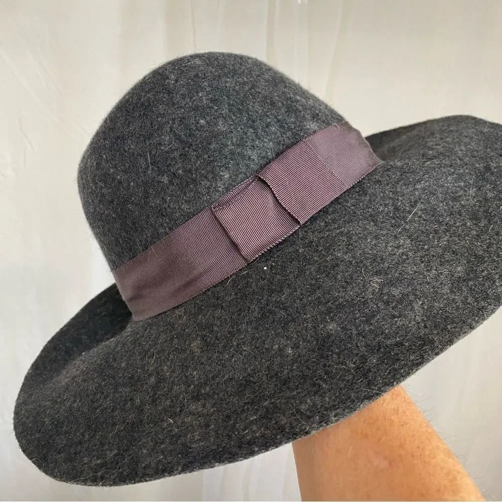 San Diego Hat gray purple felt 100% wool brim hat one size